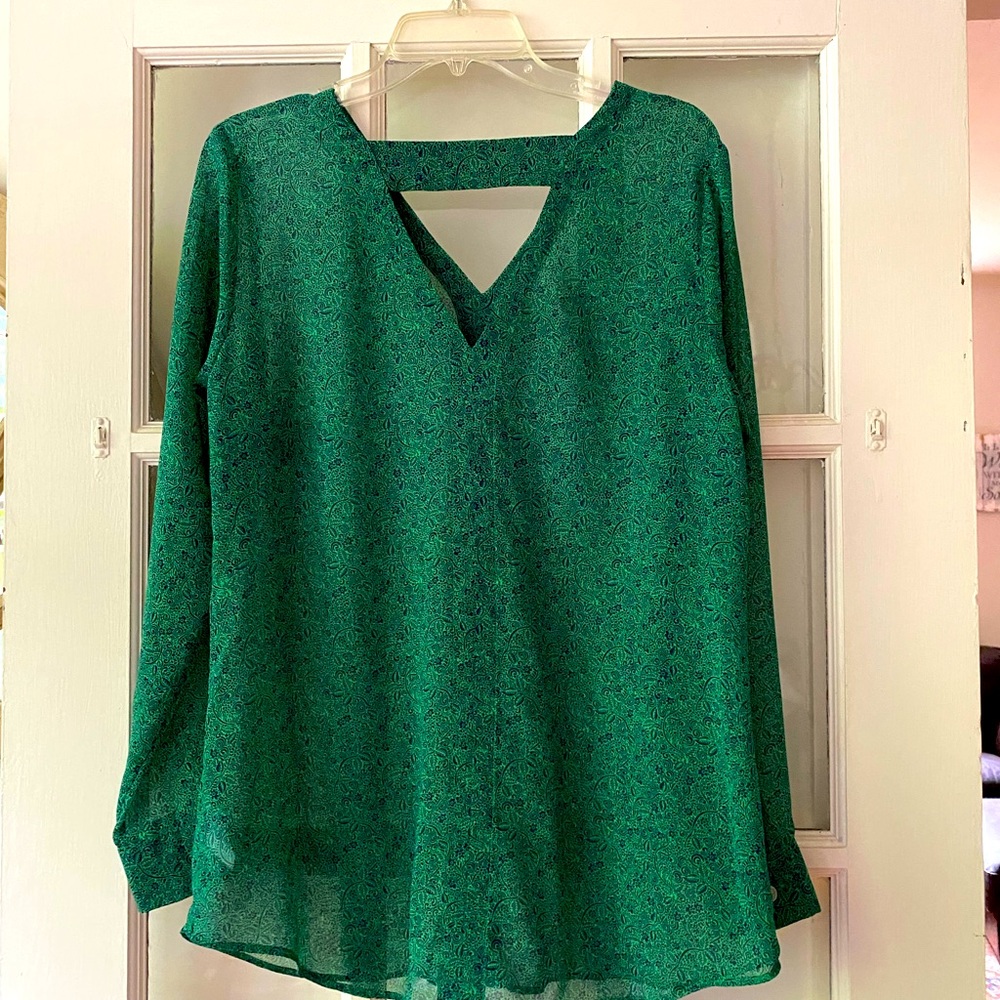CAbi long sleeve sheer blouse. Size M.